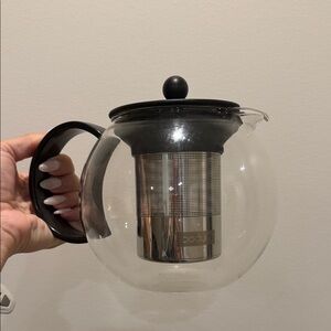 Bodum Clear Glass Teapot with Black Handle